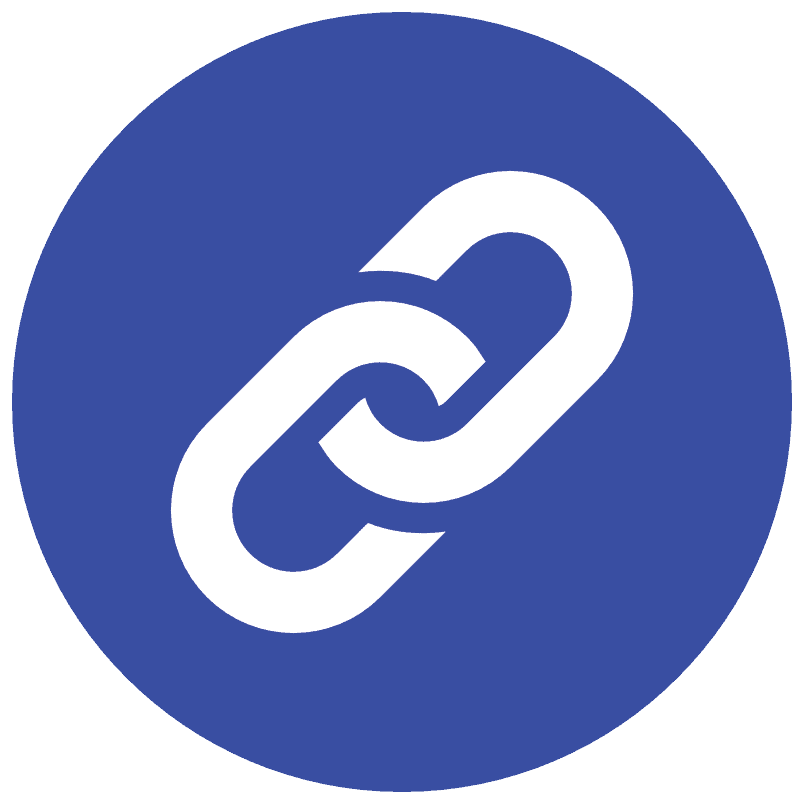 Icon of a link in blue