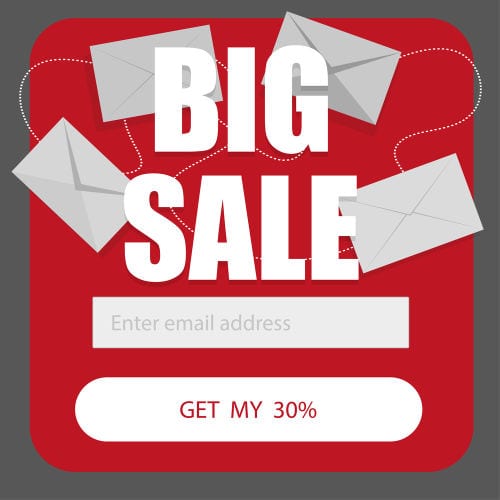 Example of a website popup advertising a sale.